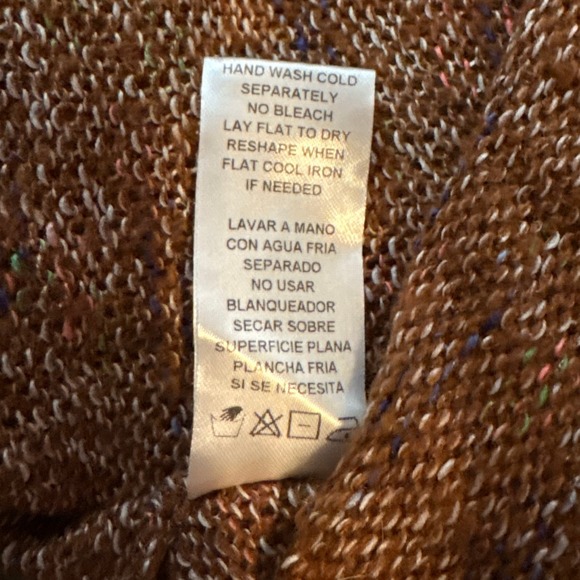 Roper Womens Cowl Neck Tunic Sweater XL Brown Embroidered Western‎ Boho Aztec - Picture 10 of 10